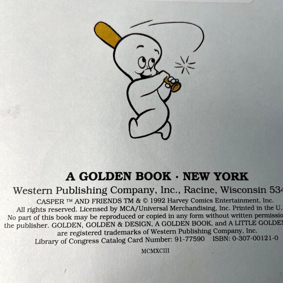 Boo O S On First Casper and Friends Little Golden Book 1992 u Childrens Story Bo - Picture 5 of 8
